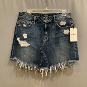 NWT 7 For All Mankind Denim Skirt Sz 28